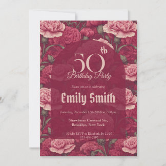 Chic Carnation Inspired First Birthday Einladung