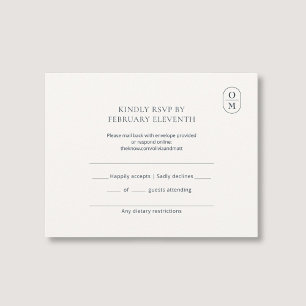 Chic Cartes de Réponse Mariage Monogramme Minimali