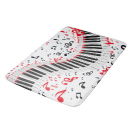 Chic Cascading Melodies Red White und Black Badematte