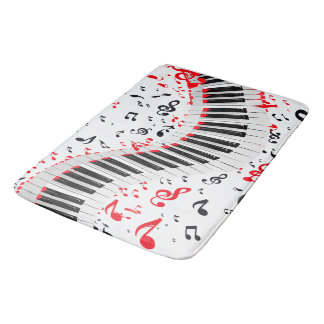 Chic Cascading Melodies Red White und Black Badematte
