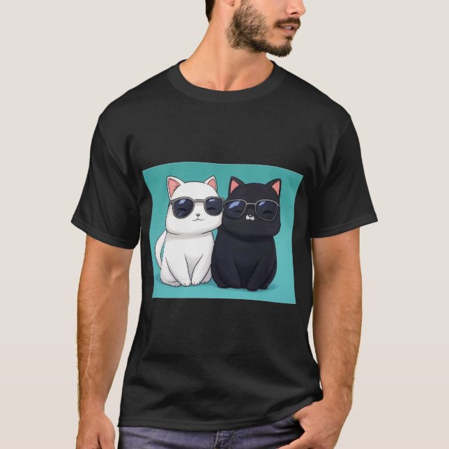 Chic Cat Duo T-Shirt (Vorderseite)