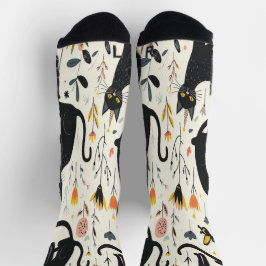 Chic Cat-Themed Socks Socken