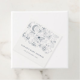 Chic Celestial Navy Starry Night Moon Babydusche Geschenkanhänger