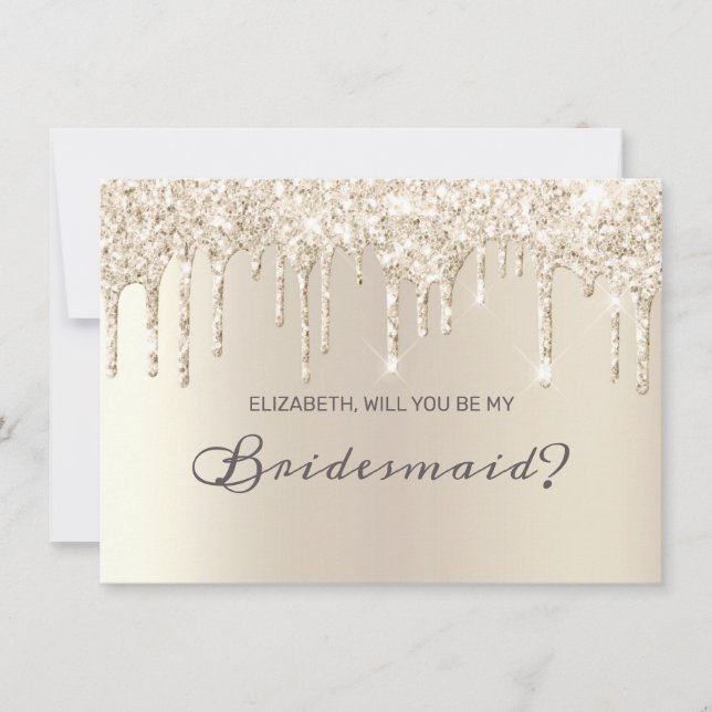 Chic Champagne Dripping Glitzer Elegante Bistro Einladung (Vorderseite)