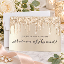 Chic Champagne Dripping Glitzer Matron of Honour