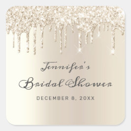 Chic Champagne Driving Glitzer Brautparty Quadratischer Aufkleber
