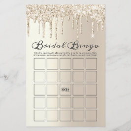 Chic Champagne Driving Glitzer Bridal Bingo Game
