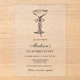 Chic Champagne Soirée Birthday Invitation Acryleinladungen
