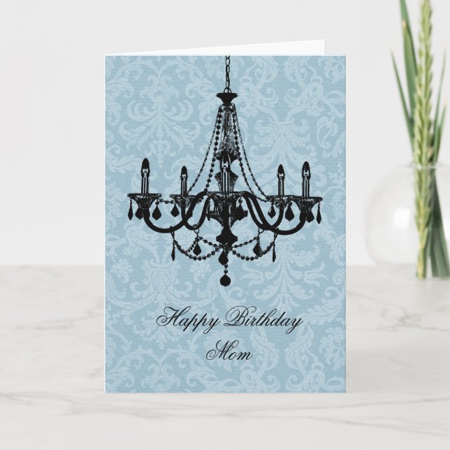 Chic Chandelier Birthday Karte (Vorderseite)