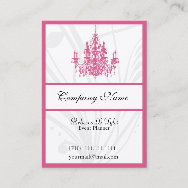 Chic Chandelier Business Cards Visitenkarte (Vorderseite)