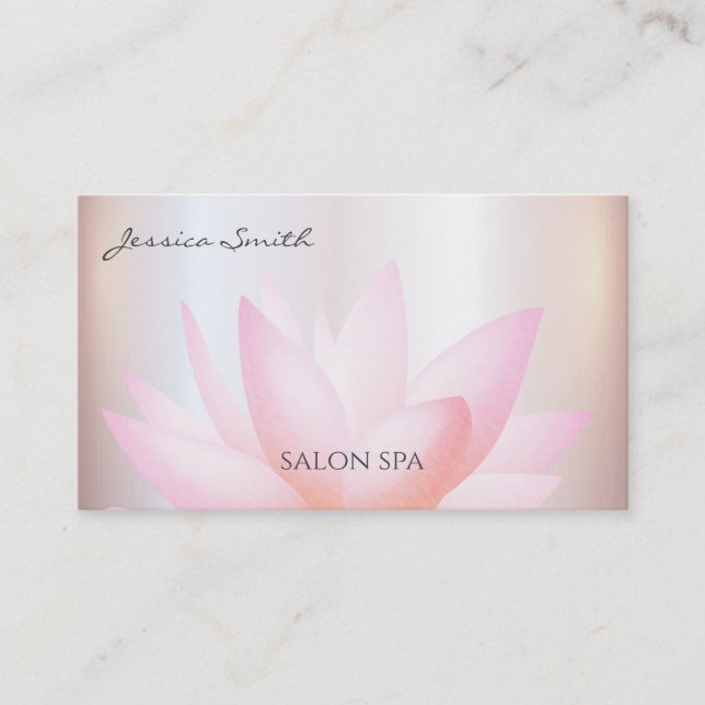 Chic charmante elegante Aquarellfarben Rosa Lotus  Visitenkarte (Vorderseite)