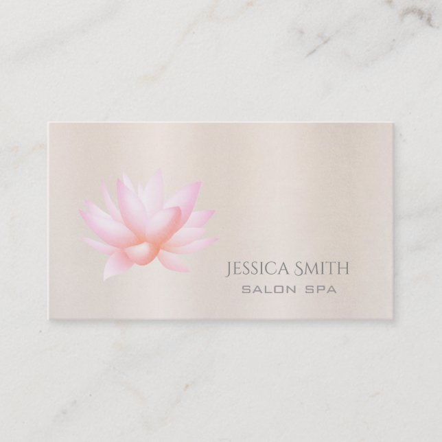 Chic charming Blassrosa Aquarelllotus Blume Visitenkarte (Vorderseite)