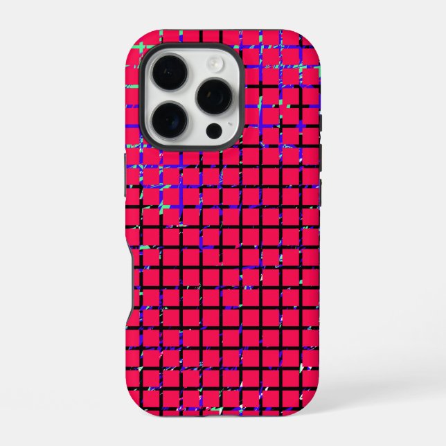 Chic Checkered Pattern Design iPhone 16 Pro Hülle (Rückseite)
