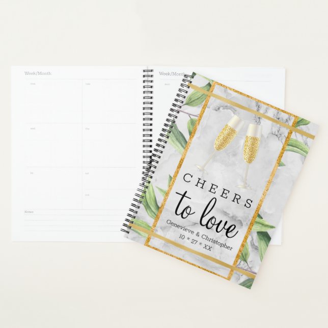 Chic Chef der Liebe Hochzeit Gold Botanische Planer (Anzeige)
