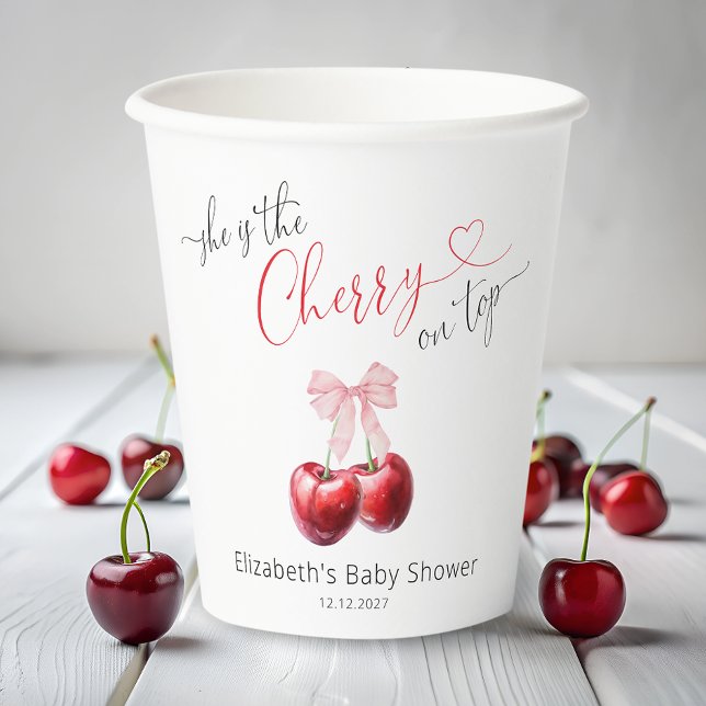 Chic Cherry auf Top Coquette Baby Dusche Pappbecher (Von Creator hochgeladen)