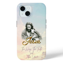 Chic christliche Pastell-Himmel-Jesus-Lamm-Gold-Sc