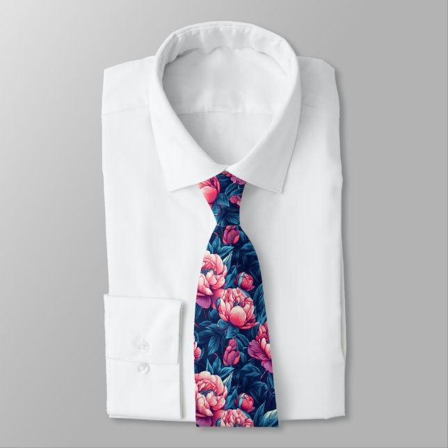Chic Christmas Gift For Men Peonies Krawatte (Gebunden)