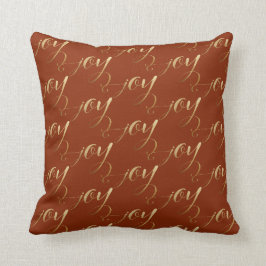 Chic Christmas Gold Terracotta Holiday Joy Pattern Kissen