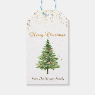 Chic Christmas Pine Tree, Confetti Geschenkanhänger