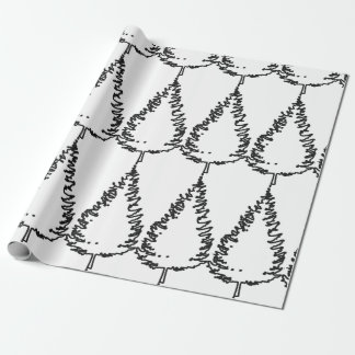 Chic Christmas Pine Tree Gemustert Geschenkpapier