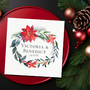 Chic Christmas Poinsettia Blumenzeremonie Serviette