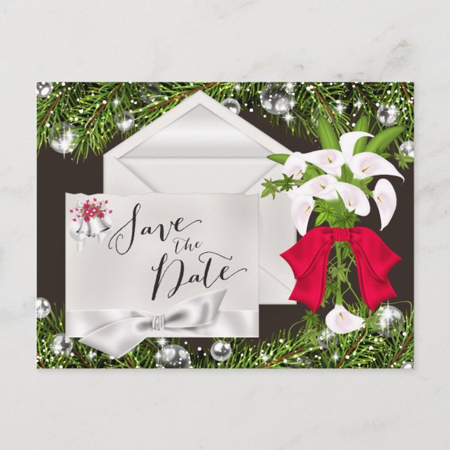 Chic Christmas Save the Date Ankündigungspostkarte (Vorderseite)