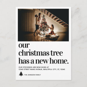 Chic Christmas Tree New Zuhause Foto Holiday Movin Ankündigungspostkarte