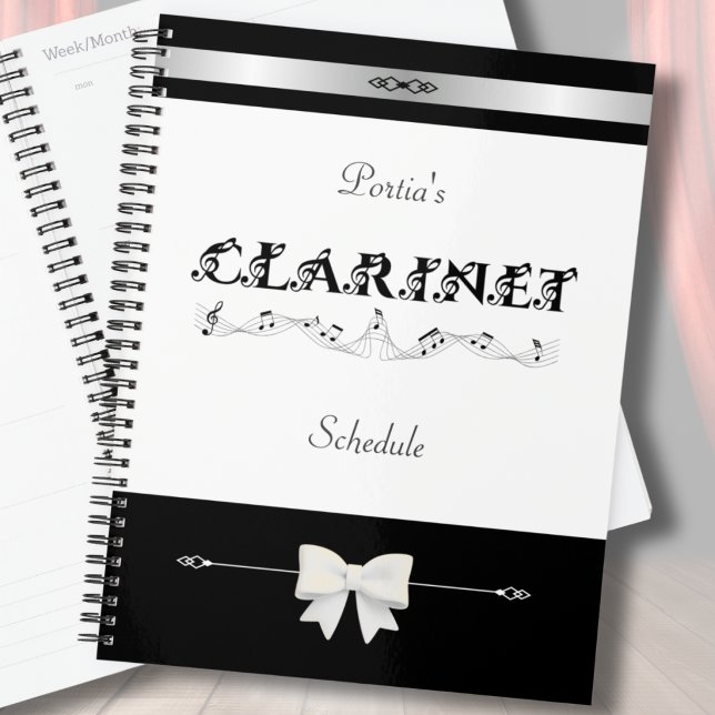Chic Clarinet Student Schedule Organizer Planer (Organize your rehearsals in style. A chic musician planner for the dedicated clarinetist.)