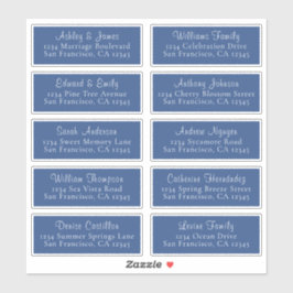 Chic Classic Blue Wedding Guest Address Labels