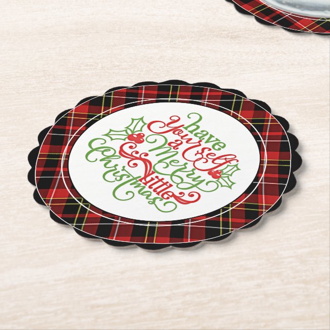 Chic Classic Red Black Yellow White Tartan Muster Untersetzer (angewinkelt)