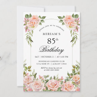 Chic Classic Rosengarten Eleganter Geburtstag Einladung