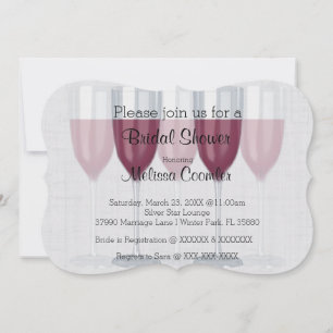 Chic Classy Vin Verre Bridal Douche Invitation