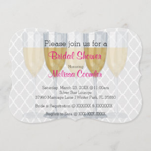 Chic Classy Wine Glass Bridal Dusche Einladung