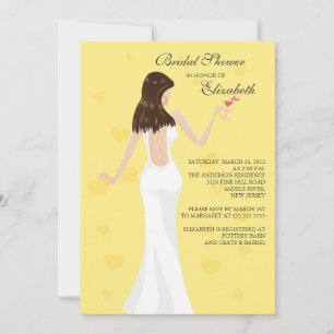 Chic Cocktail Bride Bridal Dusche Einladung Yello
