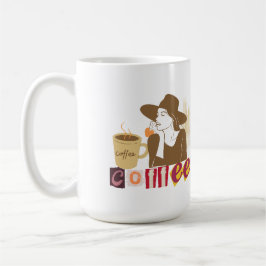 Chic Coffee Lover Erpresserbrief-Stil T-Shirt  Kaffeetasse