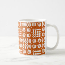 Chic Coffee Tasse: Welsh TapestPattern, Brick Red Kaffeetasse