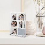 Chic Collage | Foto-Block für Jahr Fotoblock<br><div class="desc">Erinnern Sie sich an ein Jahr voller Erinnerungen mit unserem modernen und minimalistischen Acrylklotz-Foto. Ein einzigartiges Geschenk,  Design verfügt über fünf quadratische Fotos in einer Collage-Layout mit dem Jahr oder Ihre individuelle Nachricht im finalen Platz.</div>