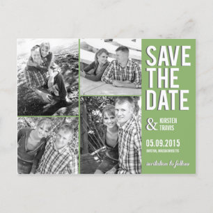 Chic Collage Save the Date Postcard Ankündigungspostkarte