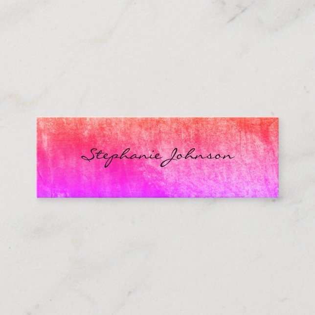 Chic Colorful Grunge Cursive Text Mini Visitenkarte (Vorderseite)