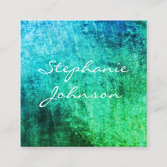 Chic Colorful Grunge Cursive Text Quadratische Visitenkarte (Vorderseite)