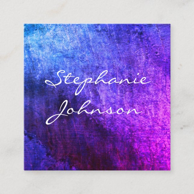 Chic Colorful Grunge Cursive Text Quadratische Visitenkarte (Vorderseite)