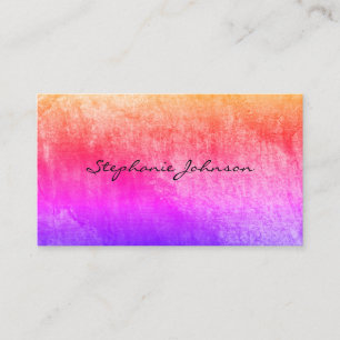 Chic Colorful Grunge Cursive Text Visitenkarte