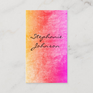 Chic Colorful Grunge Cursive Text Visitenkarte
