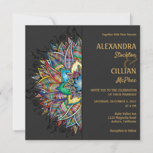 Chic Colorful Mandala Wedding Einladung