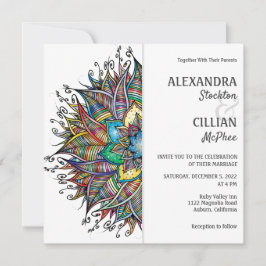 Chic Colorful Mandala Wedding Einladung