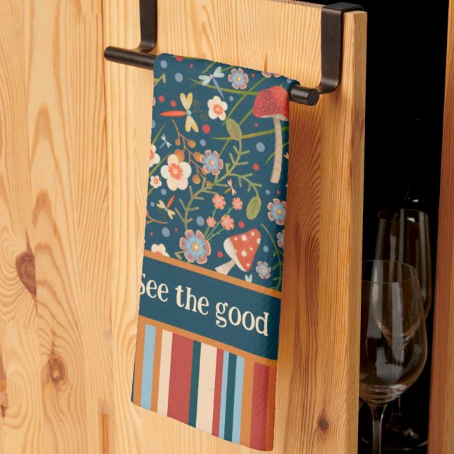 Chic Colorful Mushroom Individuelle Name Quote Sti Geschirrtuch (Von Creator hochgeladen)