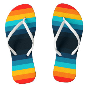 Chic Colorful Stripes Muster Flip Flops