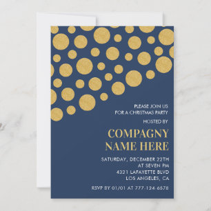 Chic Company Christmas Party Gold Navy Einladung