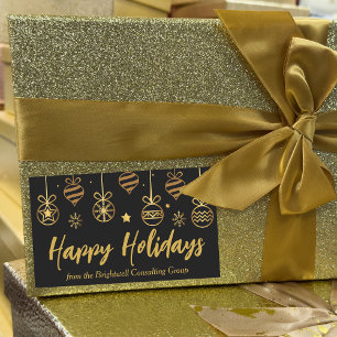 Chic Company Holiday Black Gold Custom-Geschenk Rechteckiger Aufkleber