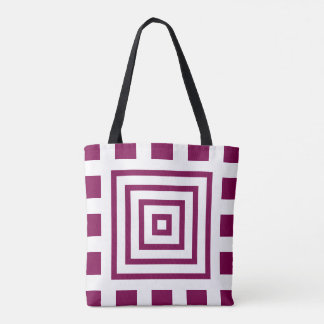 Chic Concentric Squares Lila und Black Tote Bag Tasche